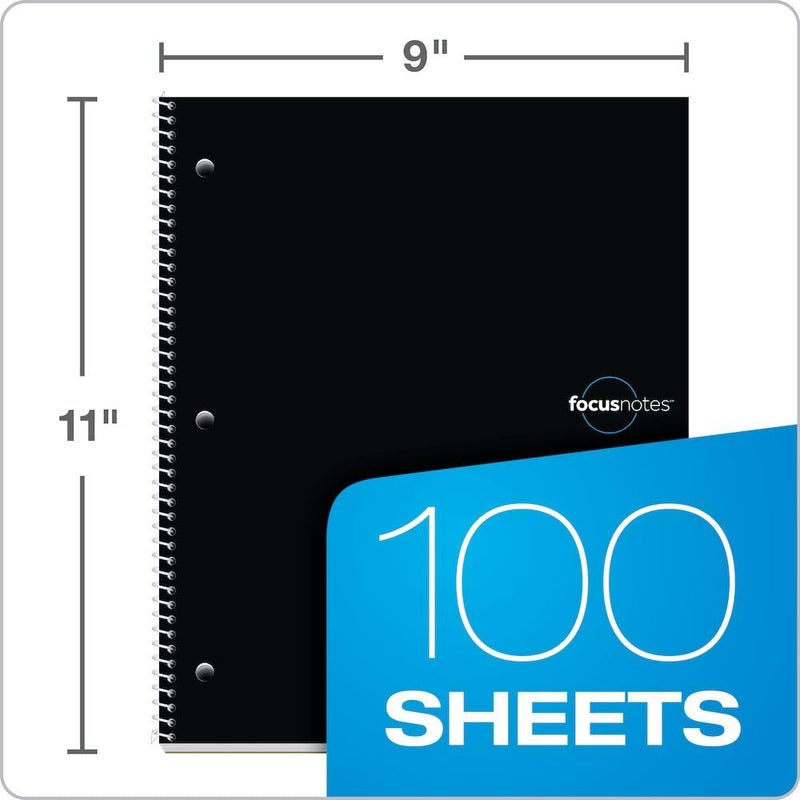 TOPS Oxford FocusNotes Note Taking System 1-Subject Notebook, 11 x 9 Inches, White, 100 Sheets (90223) - Black - Image 3